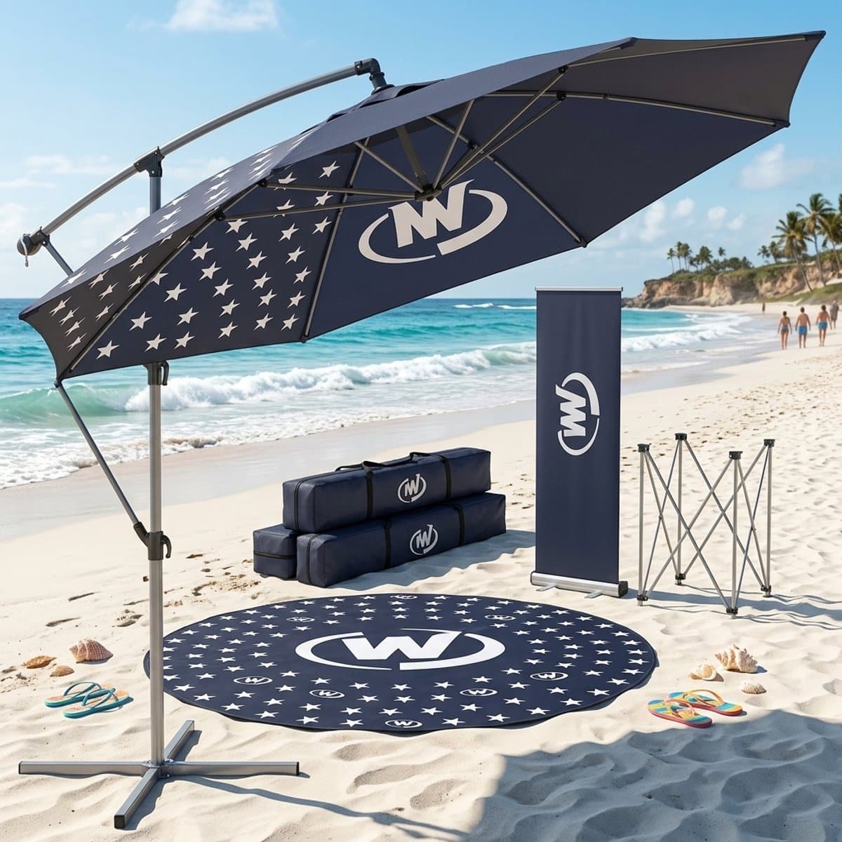 parasol 300×300 cm zweefparasol vierkant 360° draaibaar, kantelbaar