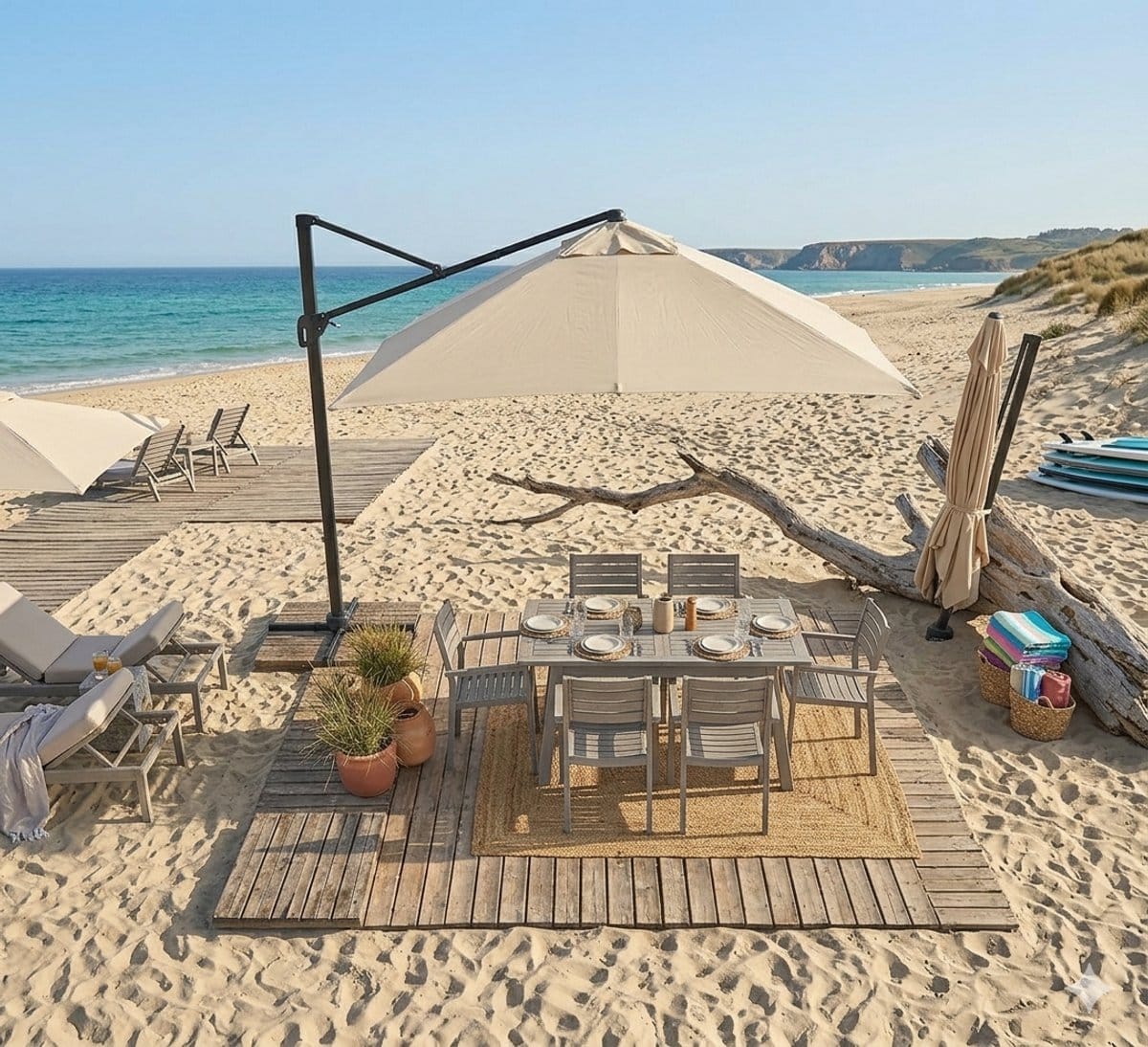 parasol 300×300 cm zweefparasol vierkant 360° draaibaar, kantelbaar