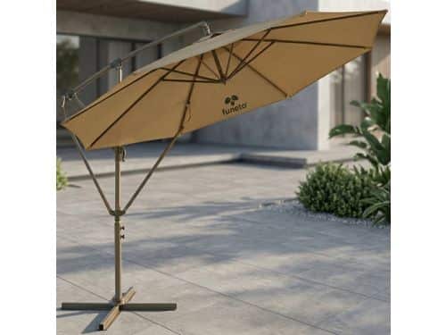 Parasol 300x300 cm zweefparasol vierkant - 360° draaibaar, kantelbaar