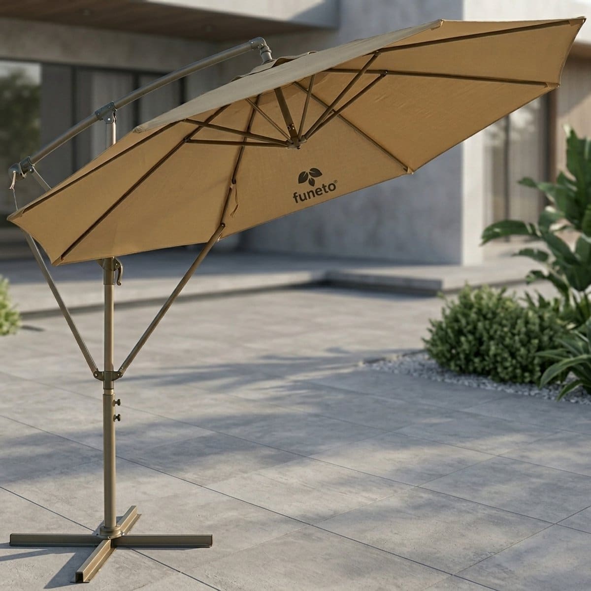 parasol 300×300 cm zweefparasol vierkant 360° draaibaar, kantelbaar