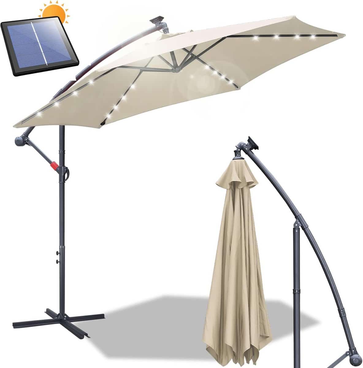parasol met zwengel zweefparasol tuinscherm terras zonwering