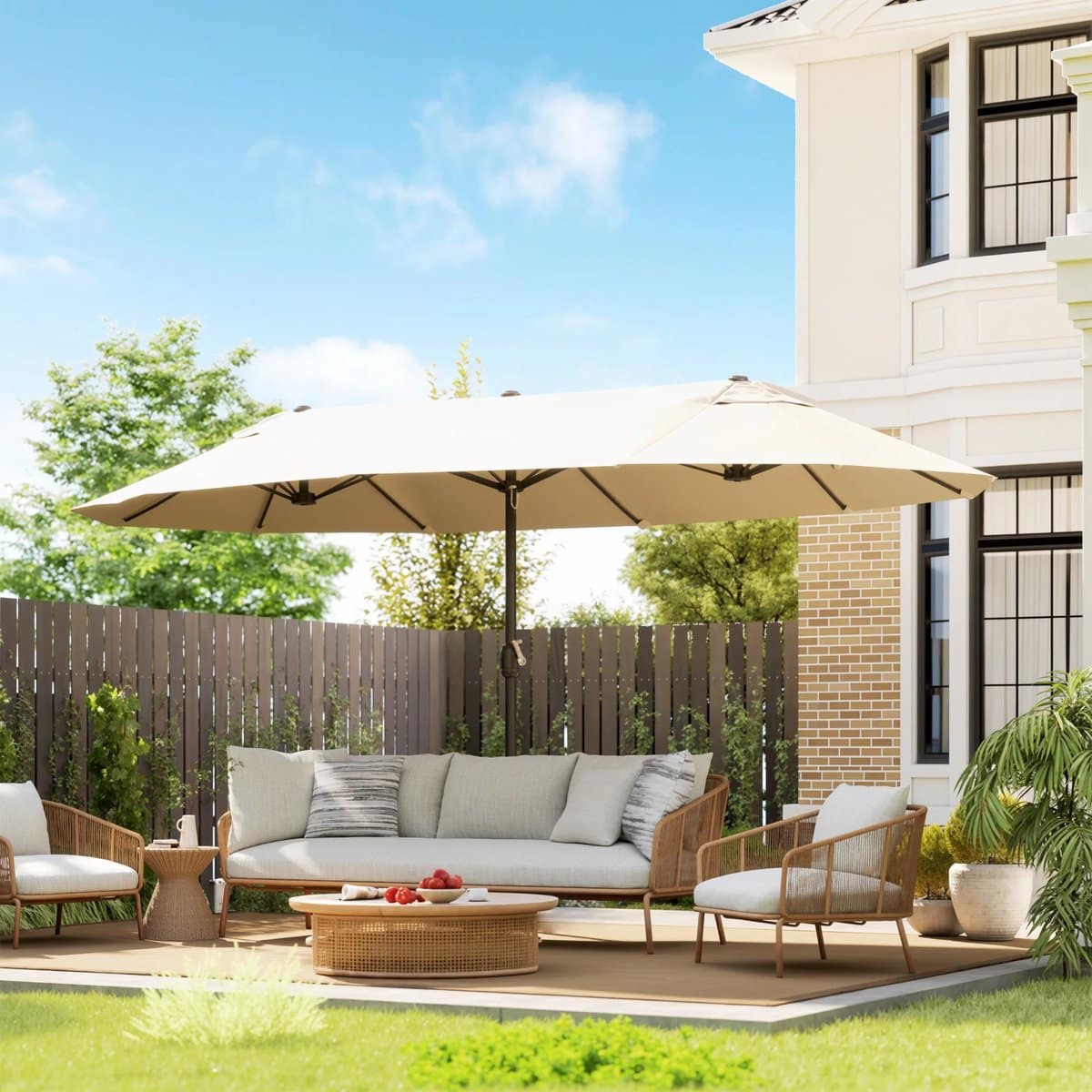 parasol tuinparasol dubbele parasol met handslinger