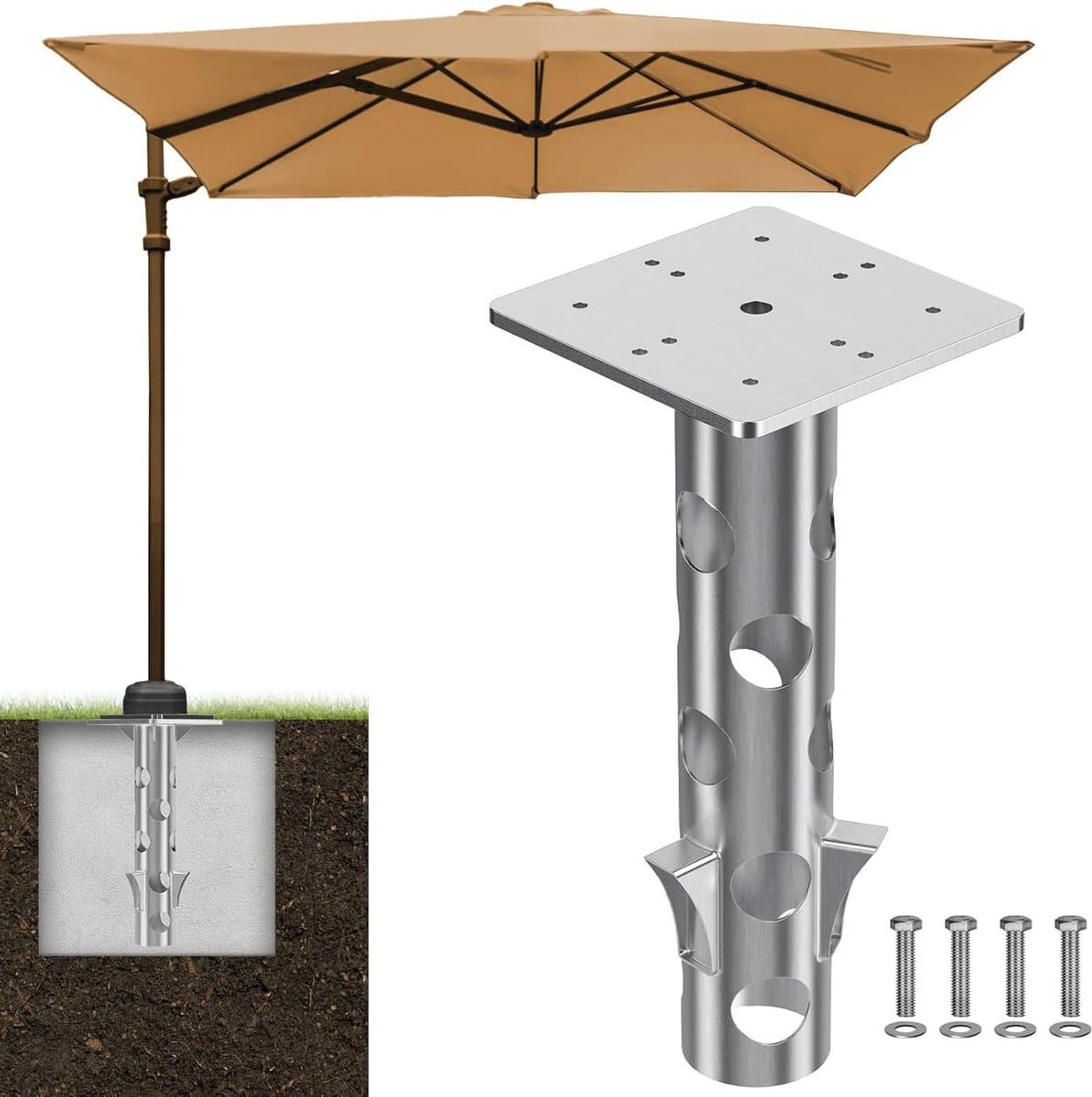parasolvoet grond grondanker parasol parasol stabiliseren ruimtebesparend