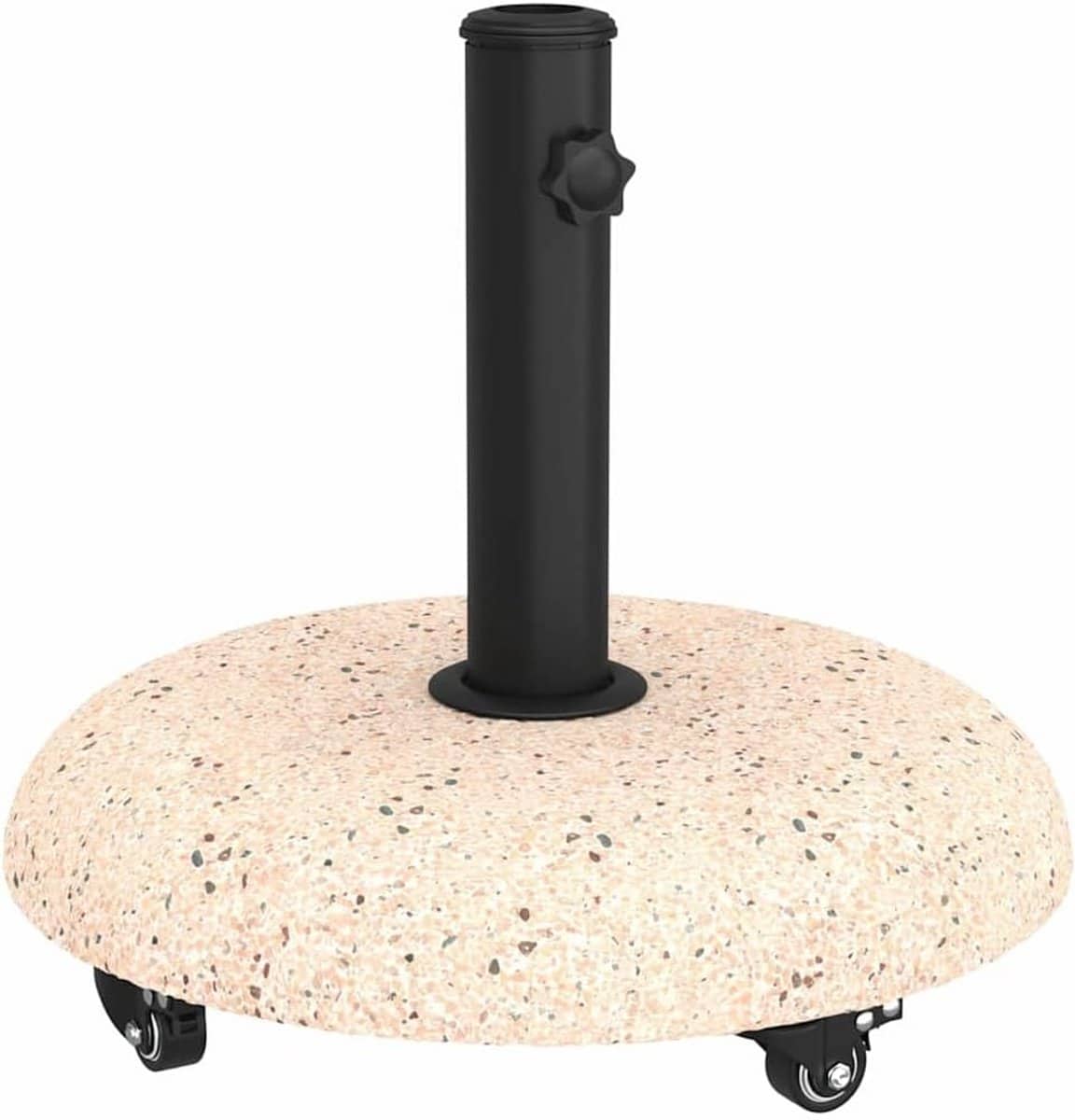 parasolvoet met wielen voor beton zwart vierkant 21 kg