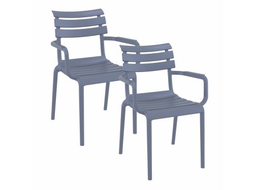 Paris tuinstoel donker grijs - 2 stuks