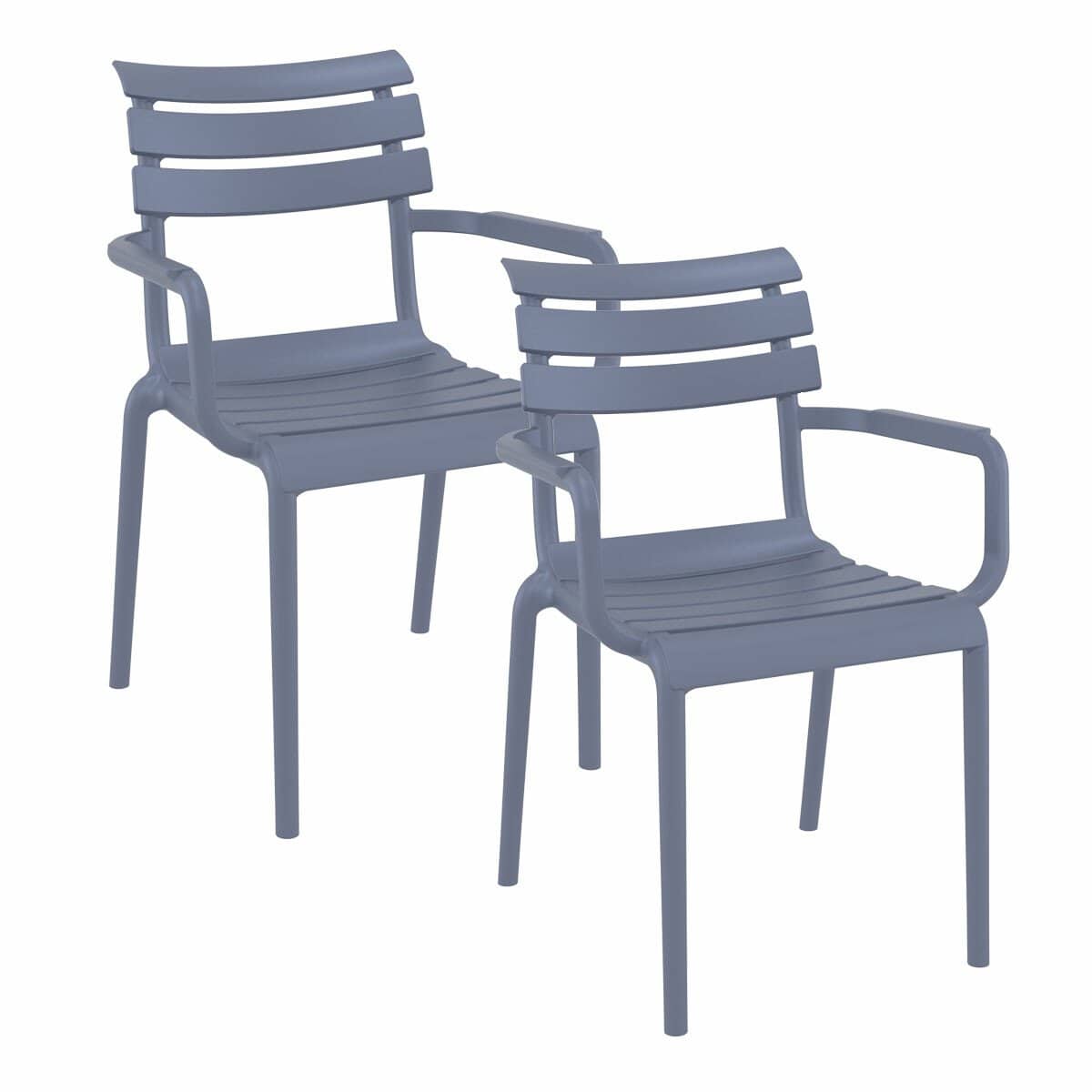 paris tuinstoel donker grijs 2 stuks