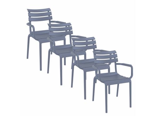 Paris tuinstoel donker grijs - 4 stuks