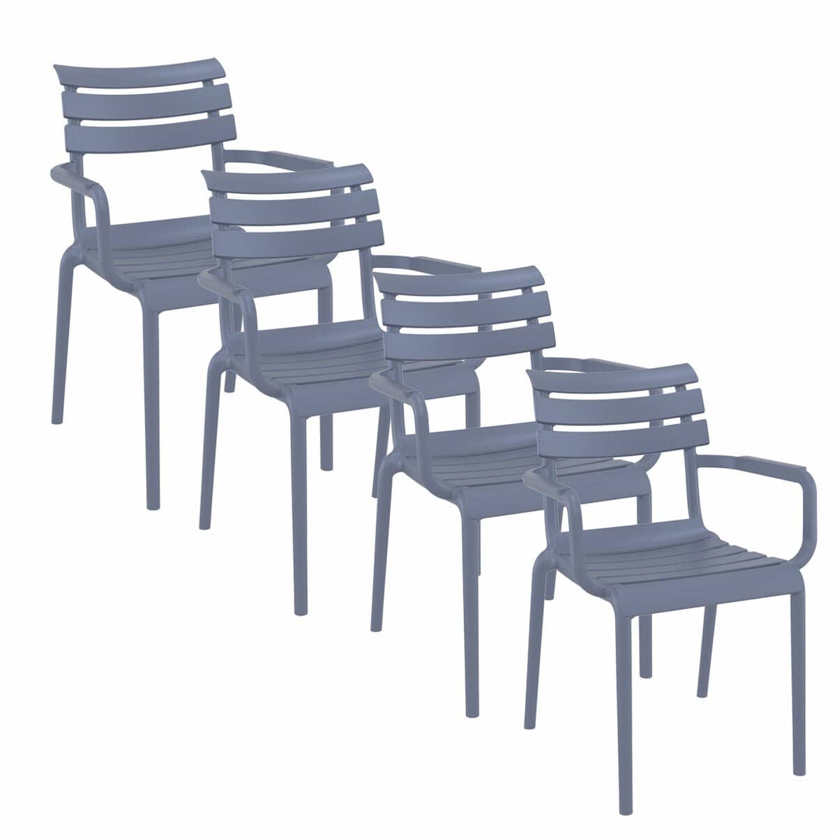 paris tuinstoel donker grijs 4 stuks