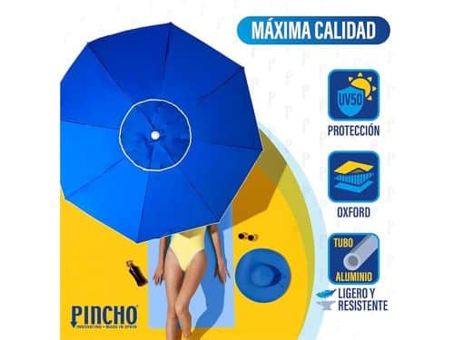 Pincho - Luxe Aluminium Strandparasol 200 cm met geintegreerde Zandboor