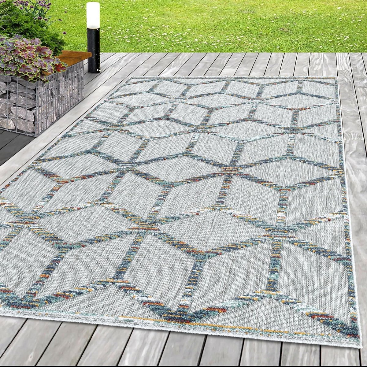 plat geweven buitenkleed met 3d effect vuilafstotend & weerbestendig