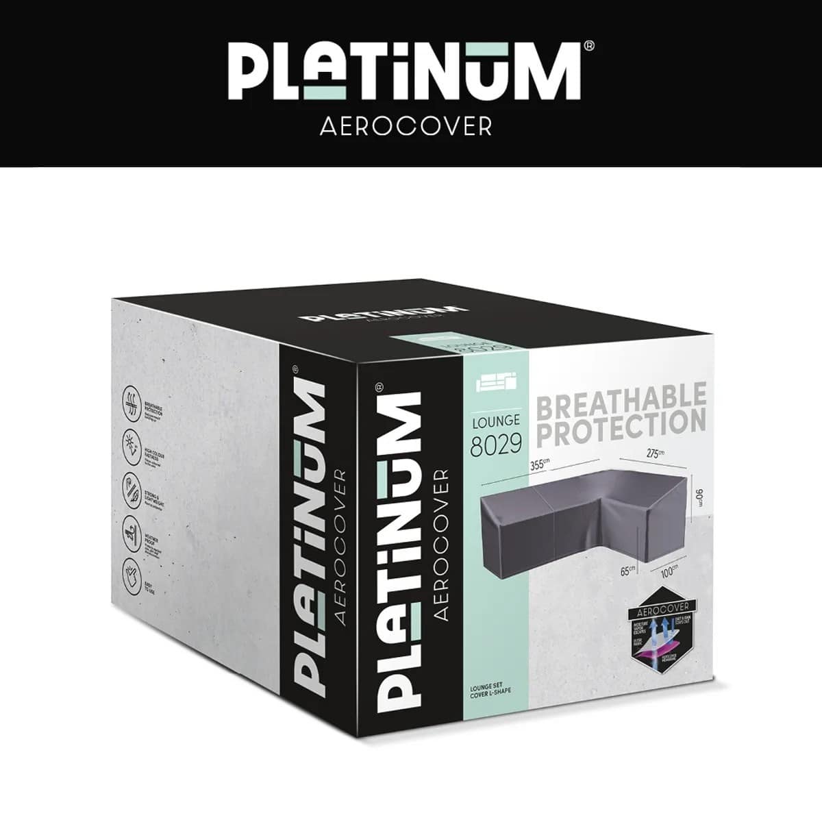 platinum aerocover loungehoes l hb 355x275x100xh65/90 rechts