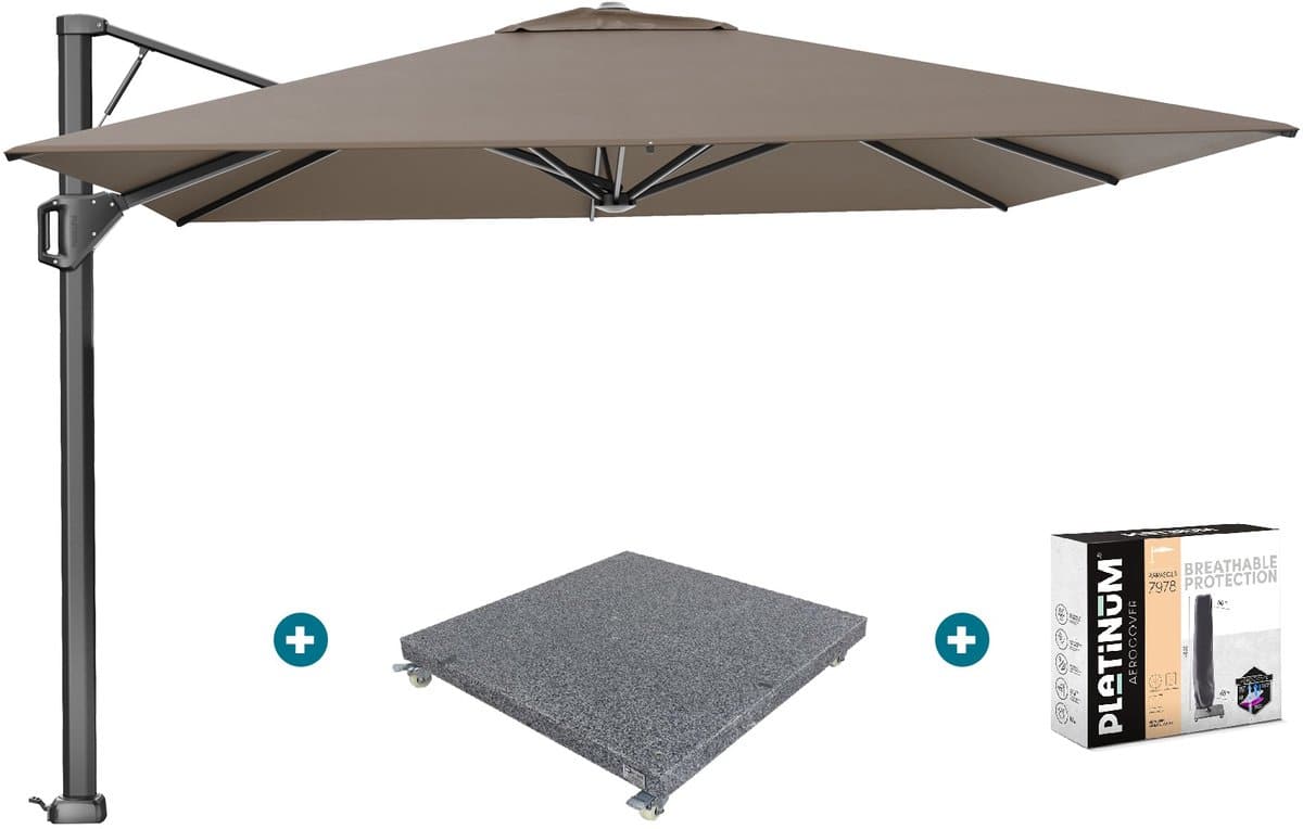 platinum beaufort premium 3,2×3,2 m havanna taupe met voet