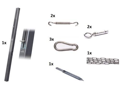 Platinum bevestigingsmaterialen schaduwdoek combinatiepakket 1