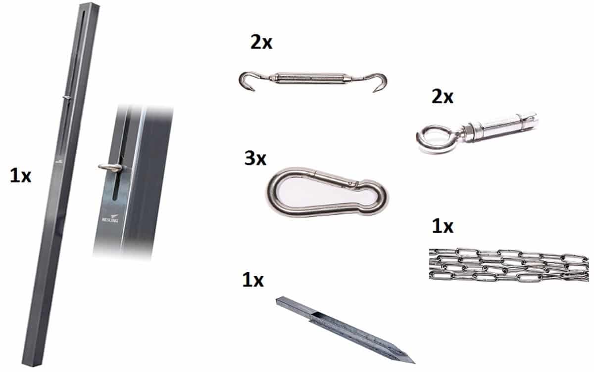 platinum bevestigingsmaterialen schaduwdoek combinatiepakket 1