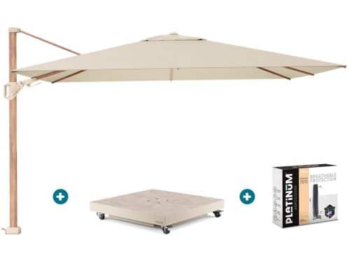 Platinum Challenger parasol Premium T2 2,6x3,5 m. - Champagne Teak