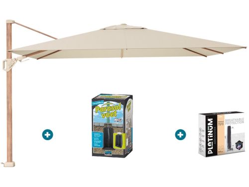 Platinum Challenger parasol Premium T2 2,6x3,5 m. - Champagne Teak