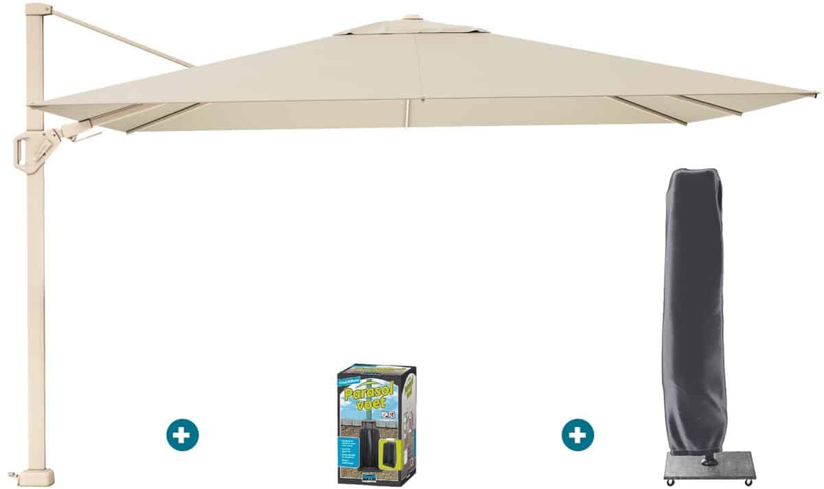 platinum challenger zweefparasol premium t2 2,6×3,5 m sand champagne
