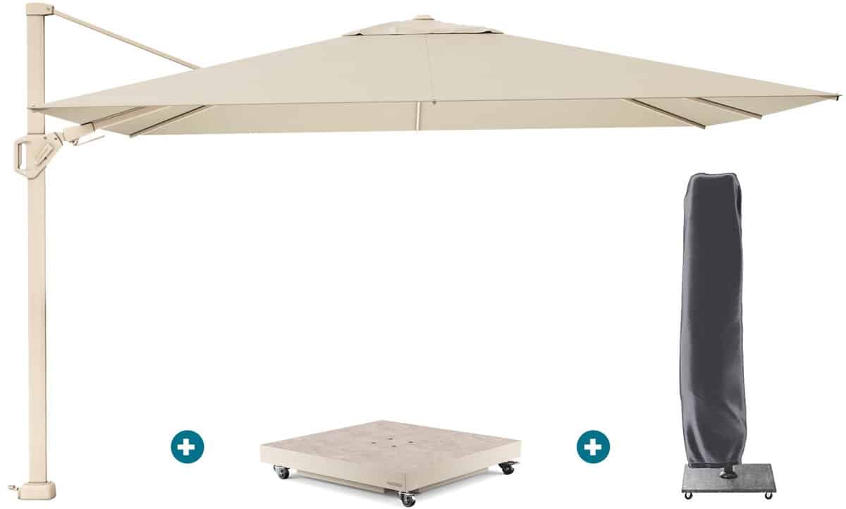 platinum challenger zweefparasol premium t2 2,6×3,5 m sand champagne