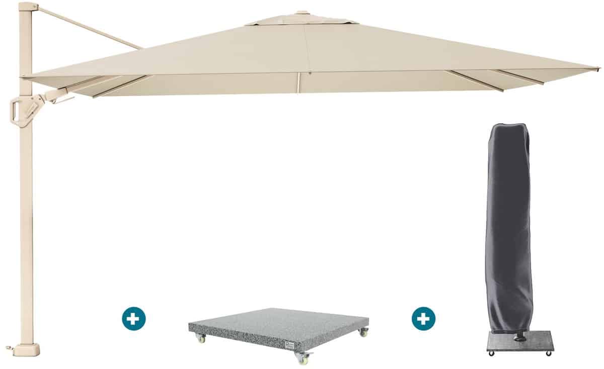 platinum challenger zweefparasol premium t2 2,6×3,5 m sand champagne
