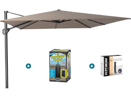 Platinum Challenger zweefparasol T1 Premium 4x3 m. - Havana Taupe