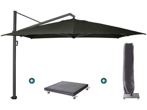 Platinum Icon T1 Zweefparasol - 4x3m. - Faded Black met
