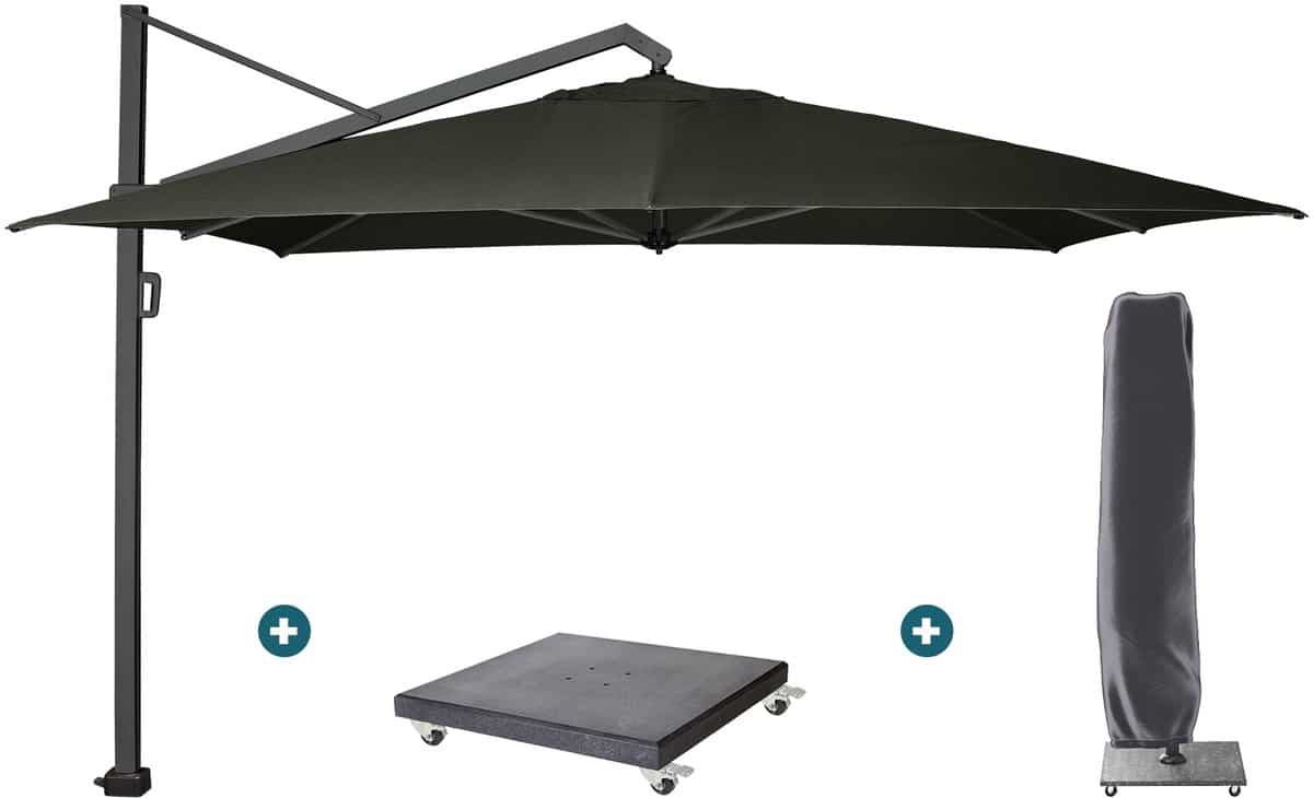 platinum icon t1 zweefparasol 4x3m. faded black met