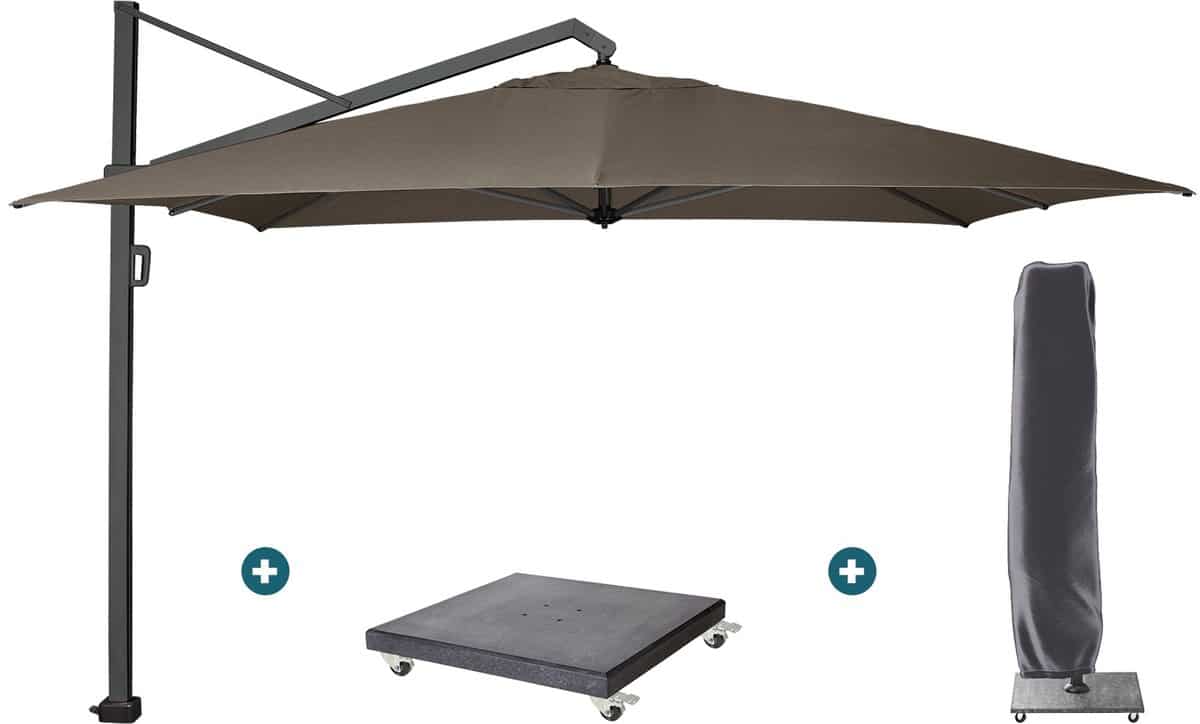 platinum icon t1 zweefparasol 4x3m. havanna taupe met