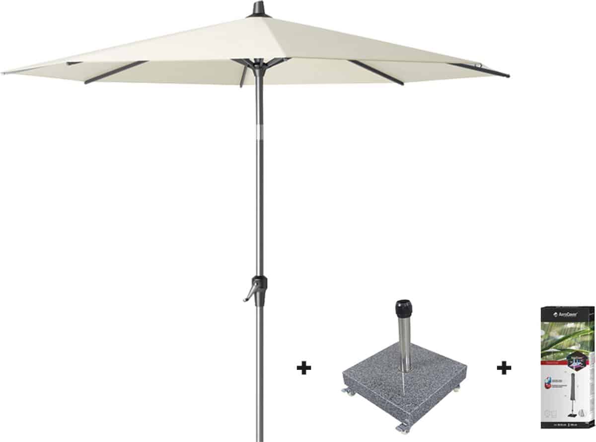 platinum riva stokparasol 2,5 m. rond ecru met voet