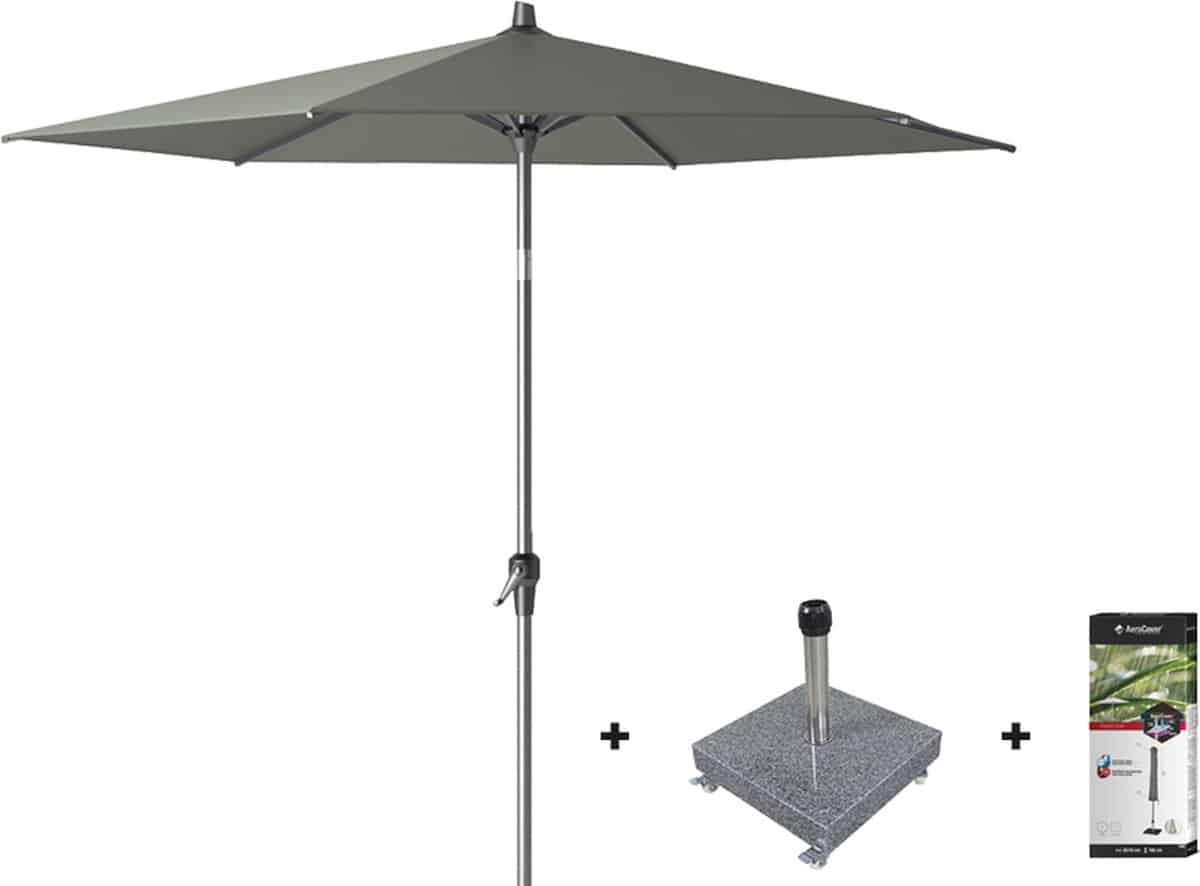 platinum riva stokparasol 2,5 m. rond olive met voet