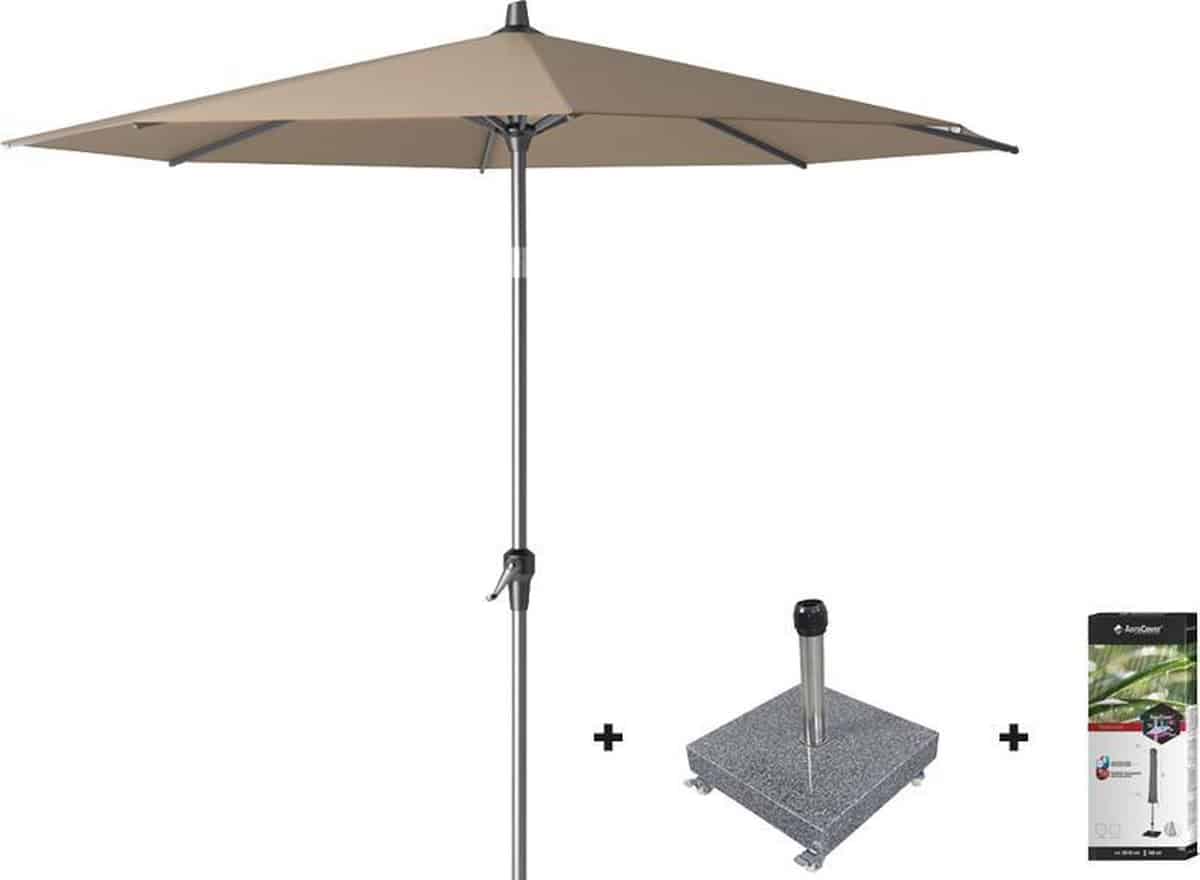 platinum riva stokparasol 2,5 m. rond taupe met voet