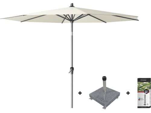 Platinum Riva stokparasol 3 m. rond - Ecru met voet
