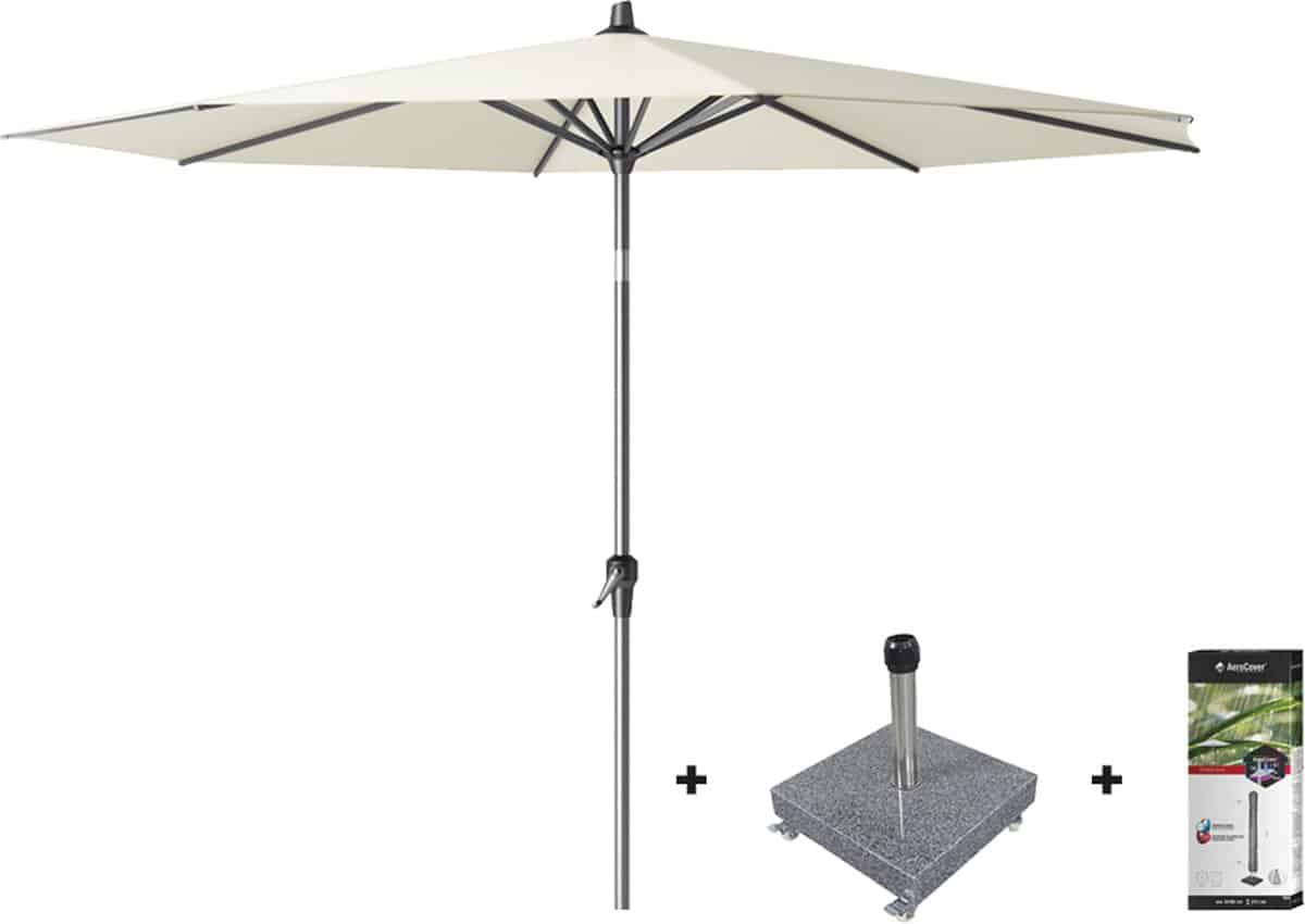 platinum riva stokparasol 3 m. rond ecru met voet