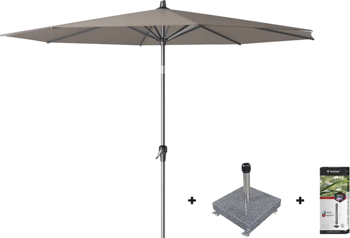 platinum riva stokparasol 3 m. rond premium havanna