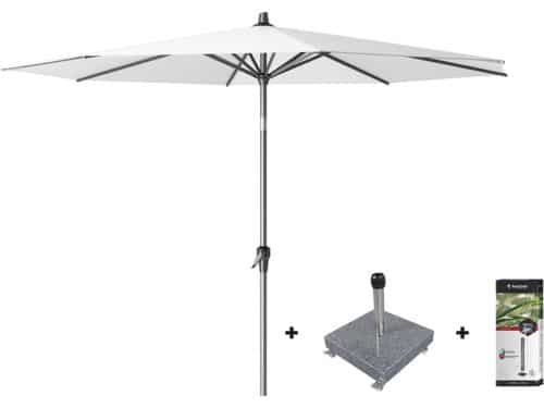 Platinum Riva stokparasol 3 m. rond - White met voet