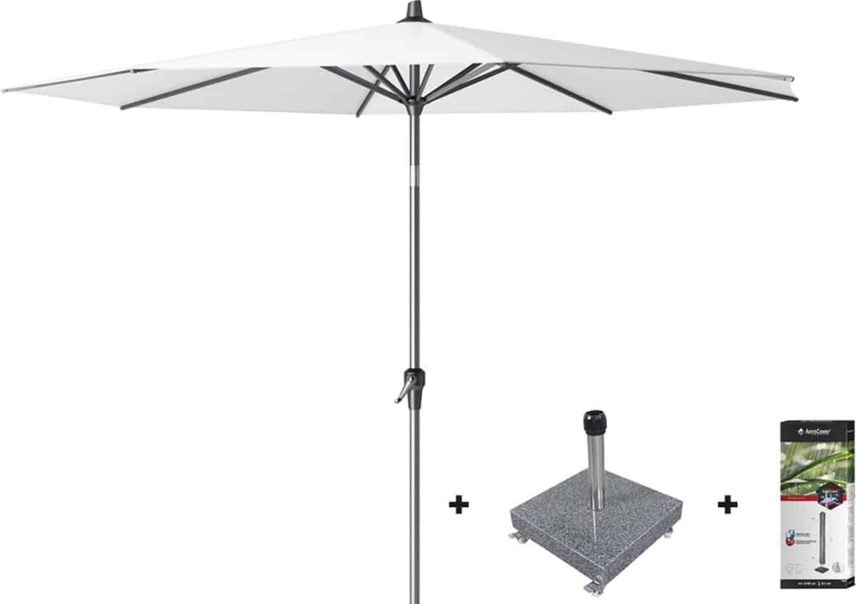 platinum riva stokparasol 3 m. rond white met voet