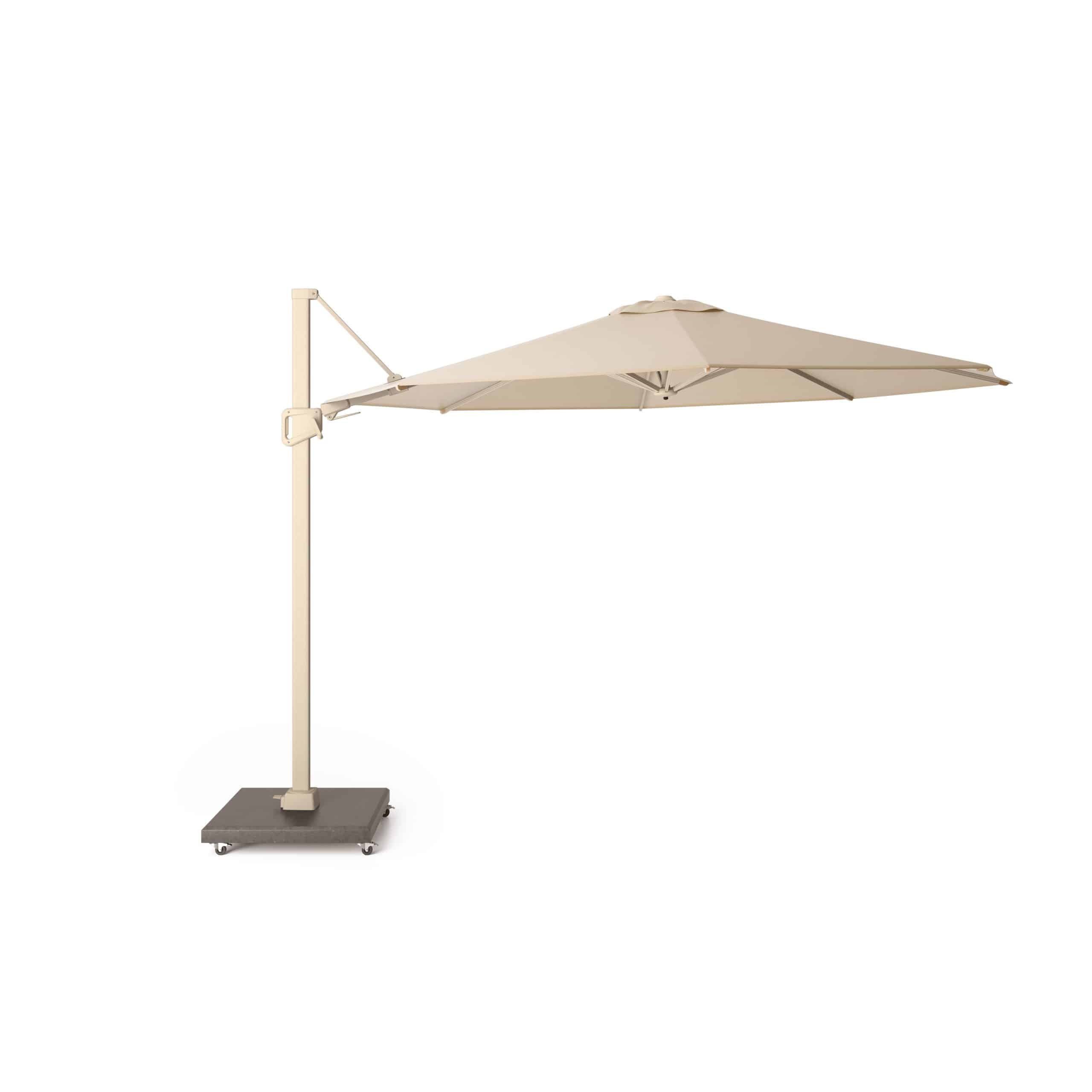 platinum sunset zweefparasol 350cm rond sandstone ivoor
