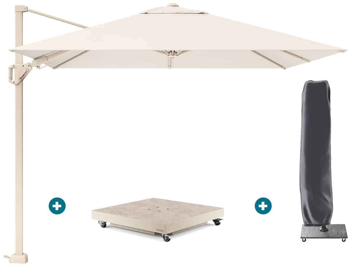 platinum voyager zweefparasol t2 sandstone met vulbare parasolvoet en