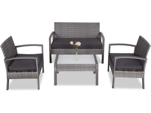 Polyrattan Lounge Set - Tuinset Bank Stoelen - Buiten Ontspannen