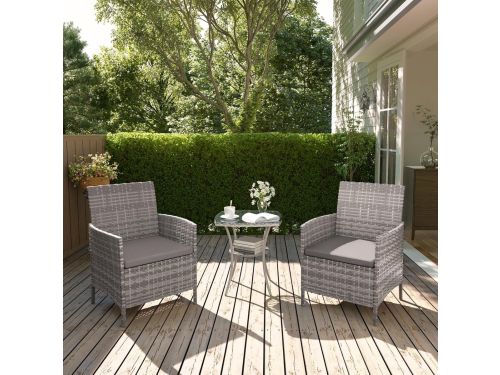 Polyrotan Balkonset 3-delig 59 x 61 x 84 cm Tafel