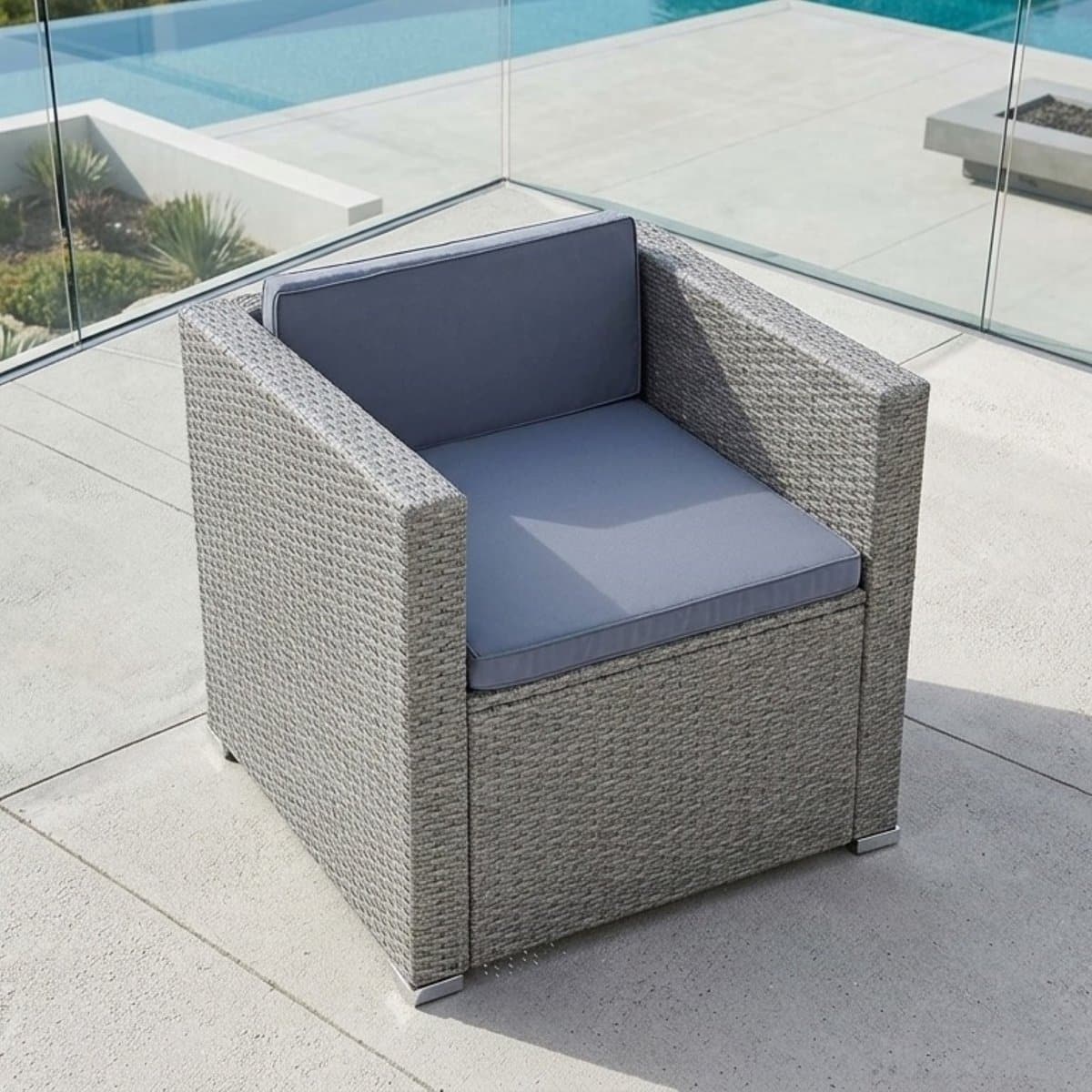 polyrotan loungestoel tuin meuble paris luxe tuinstoel met kussens