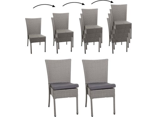 Polyrotan Stoelen - Balkonstoelen Tuinstoelen - Buiten Zitten - Stapelbaar