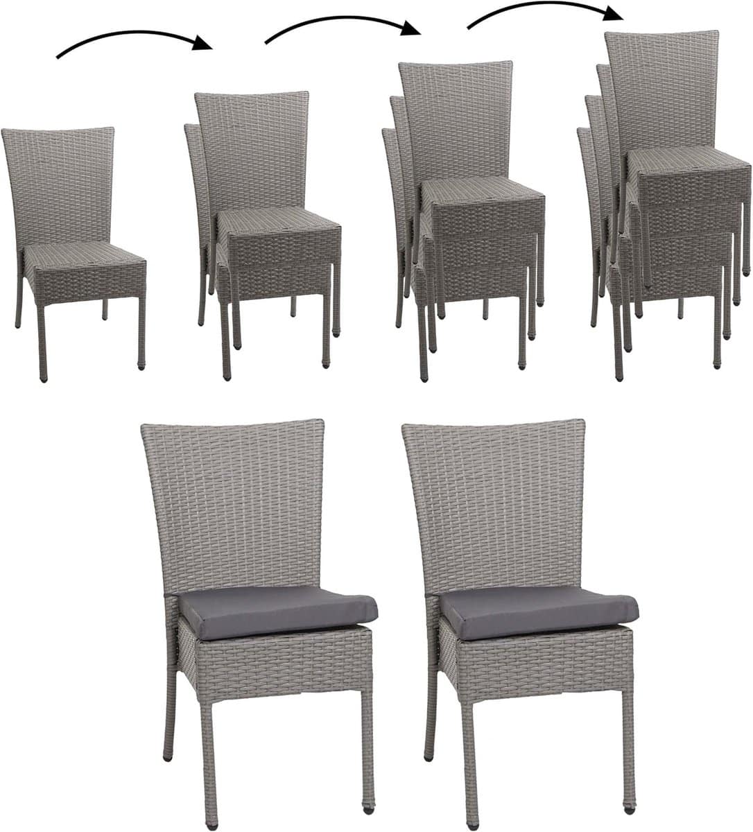 polyrotan stoelen balkonstoelen tuinstoelen buiten zitten stapelbaar