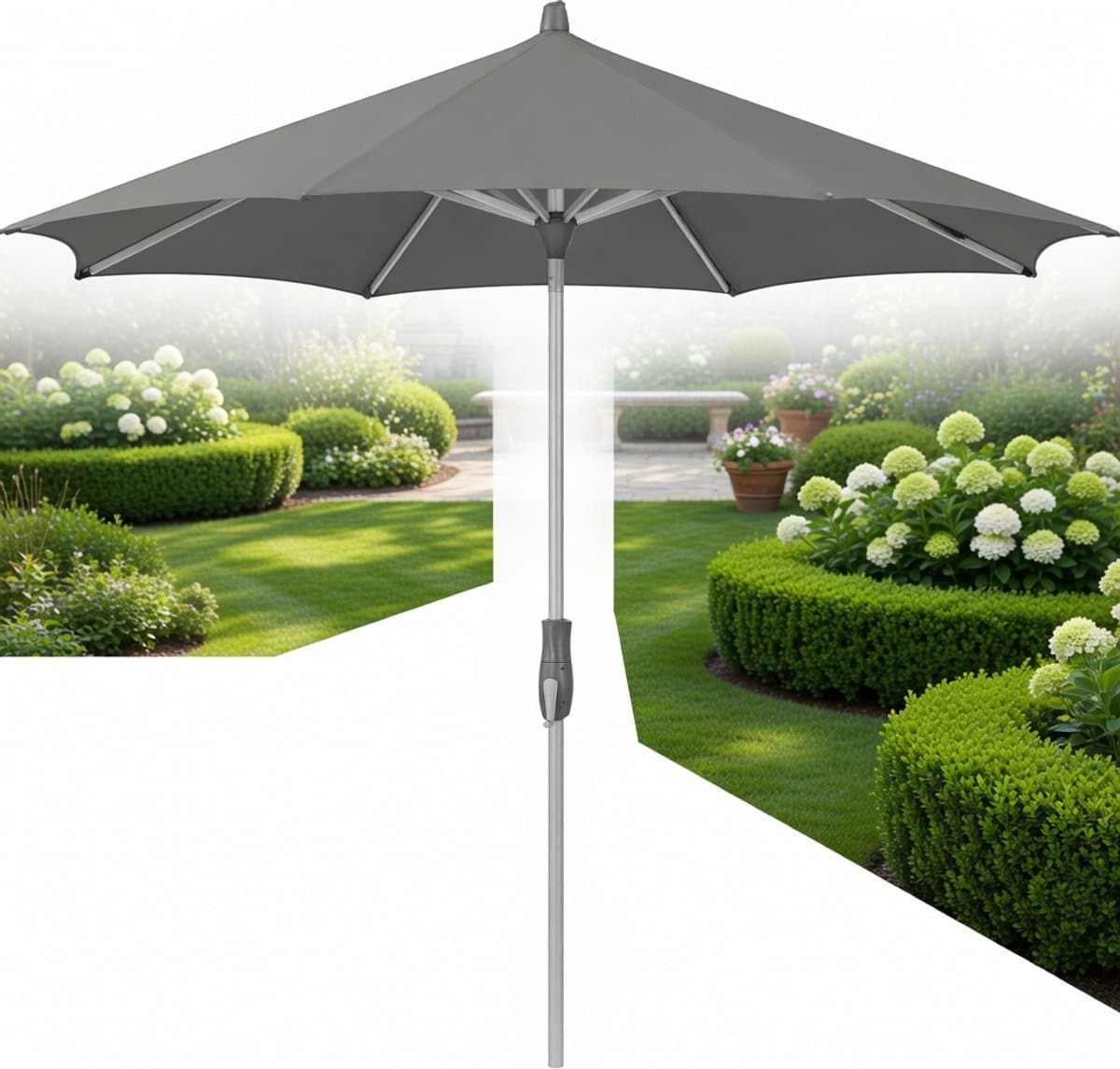 premium 300cm aluminium zweefparasol met zwengel en kantelmechanisme