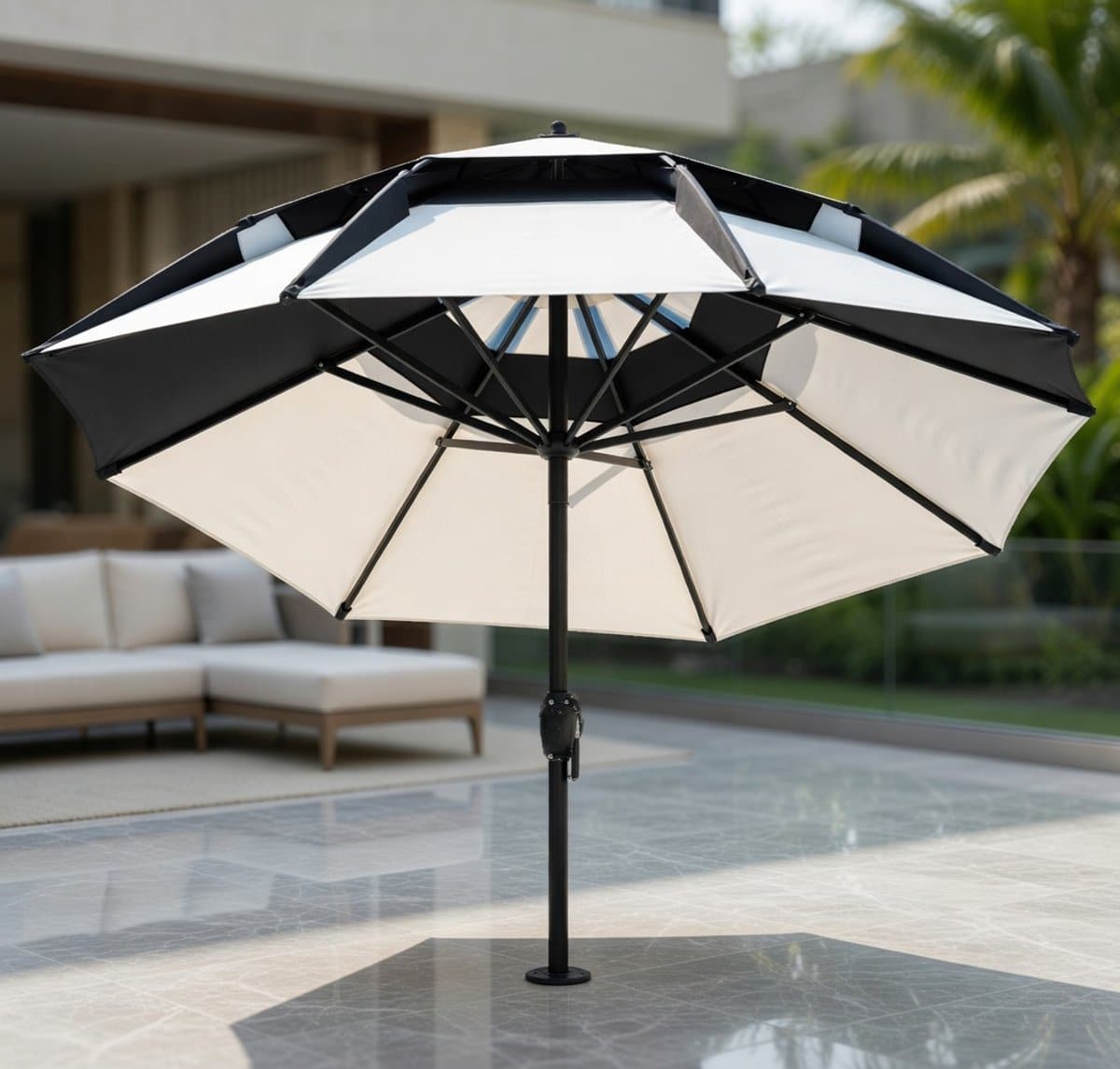 premium 360° draaibare windbestendige tuin & strandparasol 2.0