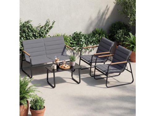 Premium 4-Delige Tuinloungeset met 2 Stoelen, 2-Zits Bank en Tafel