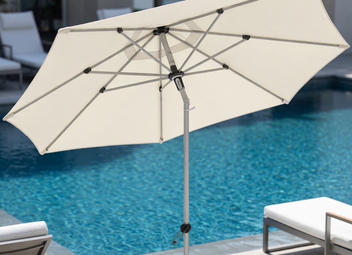 premium auto tilt knikbare tuinparasol 320 cm uv80 bescherming