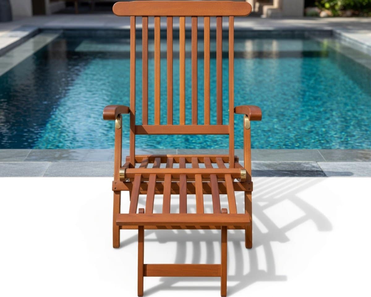 premium houten ligstoel eucalyptus meervoudig verstelbare relaxstoel met voetsteun