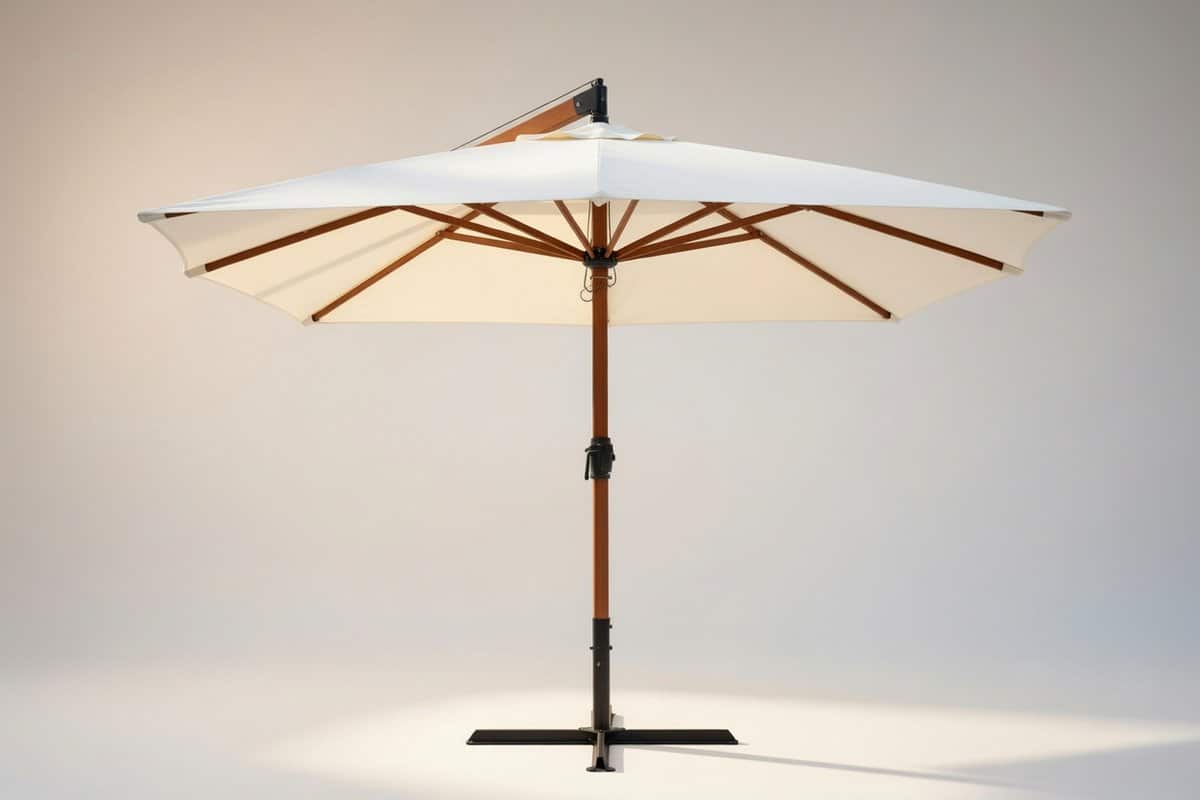 premium luxe zweefparasol houten lateralarm 3×4 meter grote rechthoekige