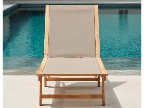 Premium Massief Acaciahouten Ligbed Taupe - Verstelbaar 5 Posities