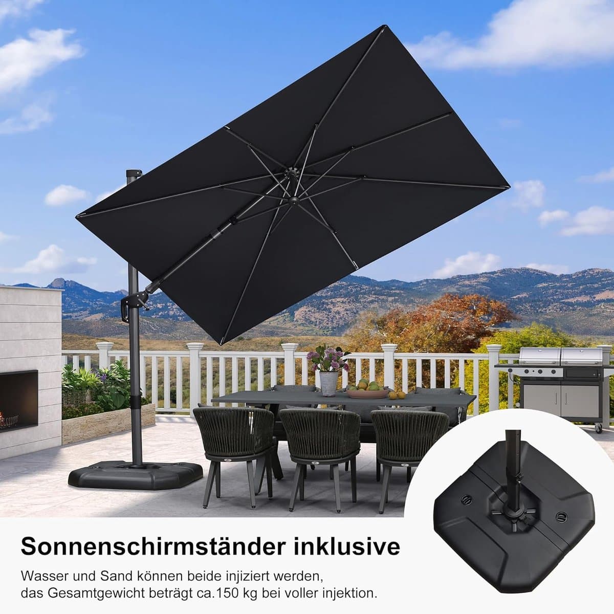premium twist cantilever parasol 300×200 cm aluminium tuinparasol met